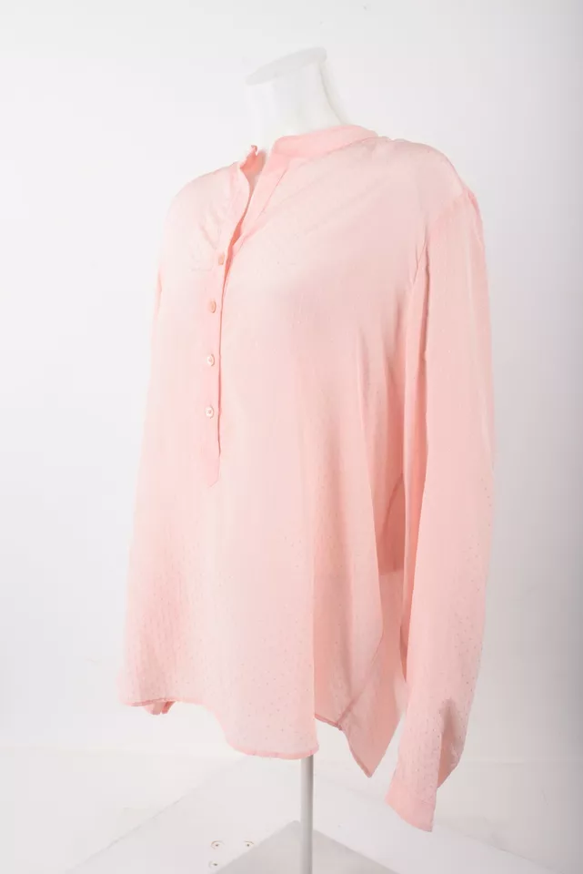 Blusa Camisa Stella McCartney Mujer Eva Top Seda Rosa Punto Talla 46 EE. UU. 12 XL NUEVA CON ETIQUETAS Foto 2 de 4