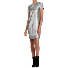 Lauren Ralph Lauren Silver Sequin Shift Dress 14W NWT Party Cocktail Holiday
