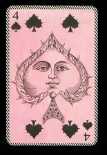 Transformation playing card Christian Lacroix 4 of Spades Q70c