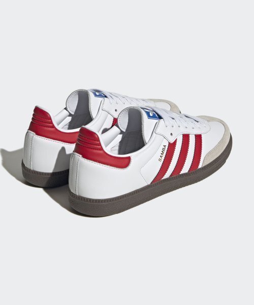 New Adidas Samba OG Shoes Sneakers - White / Better Scarlet