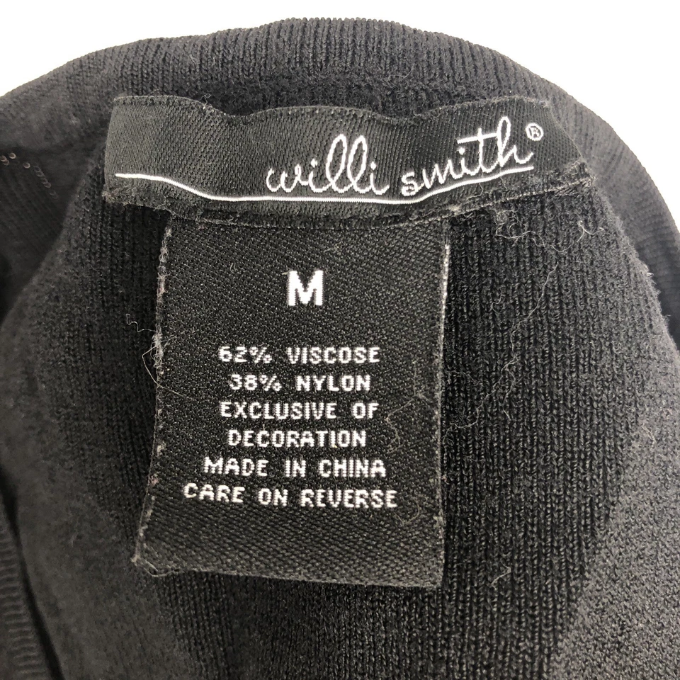 Blusa Willi Smith preta sem mangas gola V envoltório falso com cinto média - Imagem 4 de 4