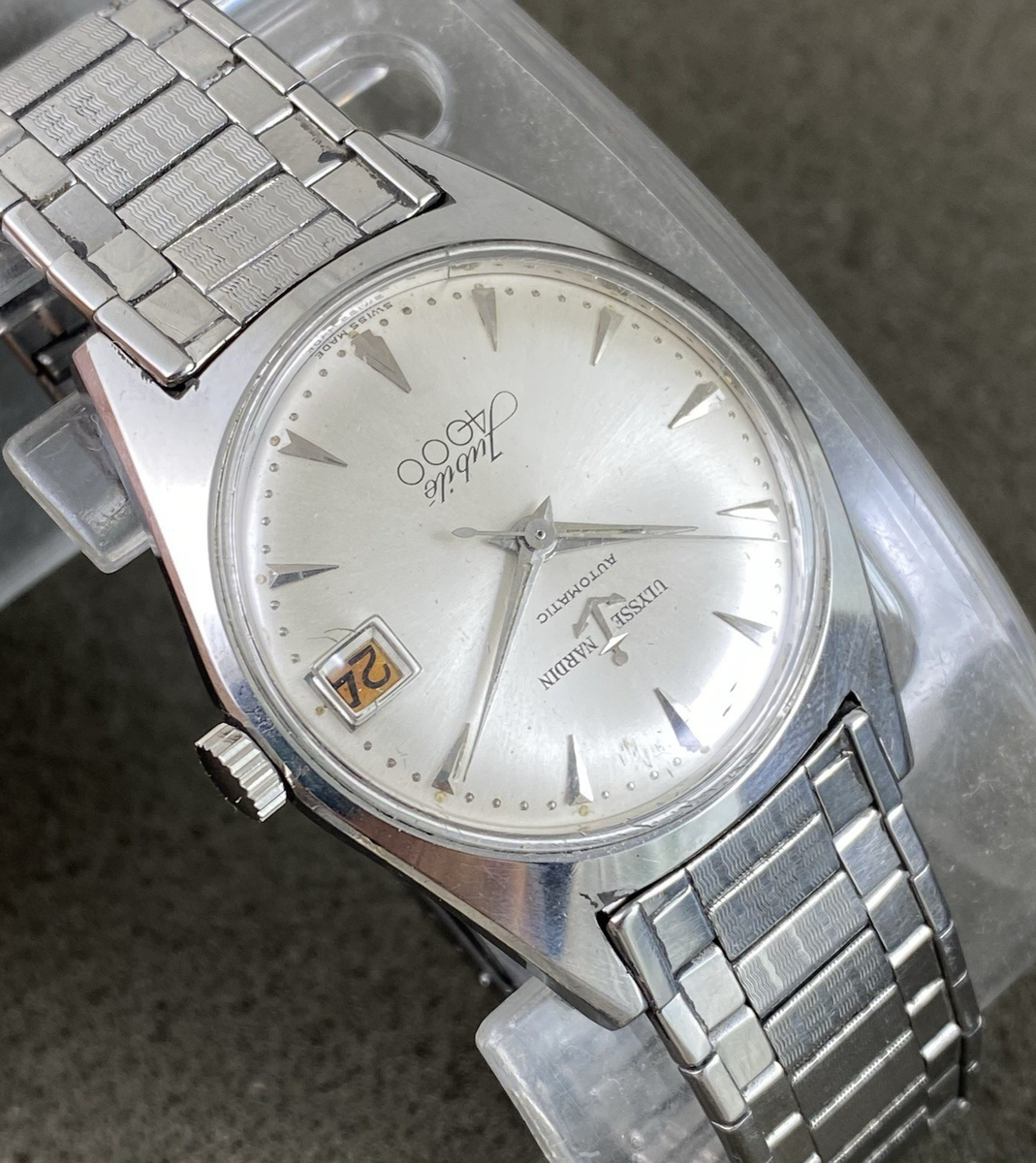 VINTAGE ULYSSE NARDIN JUBILE 4000 AUTOMATIC WATCH SS CASE AND