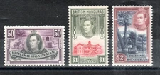 British Honduras 1938 50c, $1 and $2 SG 158-60 MLH/MH