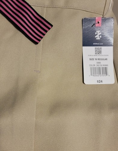 IZOD Girls 16~ Schoolwear Approved Khaki Pleated Scooter Skirt Skort Ribbon Belt - Picture 10 of 12