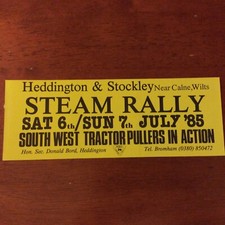 Car Sticker Heddington And Stockley Steam Rally Car Sticker July 85