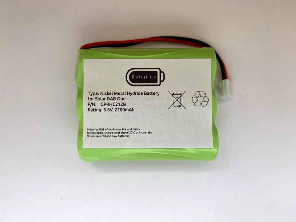 EBP BATERÍA RECARGABLE COMPATIBLE CON ROBERTS SOLAR DAB ONE 1 RADIO NI-MH 3.6v AA 2200mAh