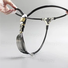 Female Invisible Chastity Belt Device Open Mouth Gag Plug Blindfold BDSM Bondage
