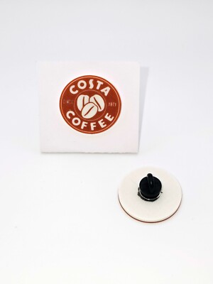 Costa Coffee Logo 3D Print Pin Badge Gift Favourite Brand Treat Stan Fan UK Made