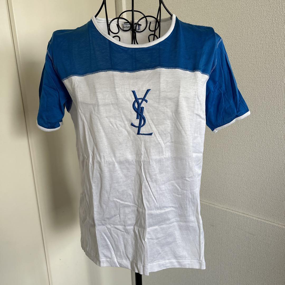 トップス 90s yves saint laurent center logo Tee Vintage Yves Saint Laurent YSL Center Logo Designer Tshirt