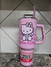 Hello Kitty Pink 40 oz Stainless Steel Insulated Tumbler With Straw And Handle