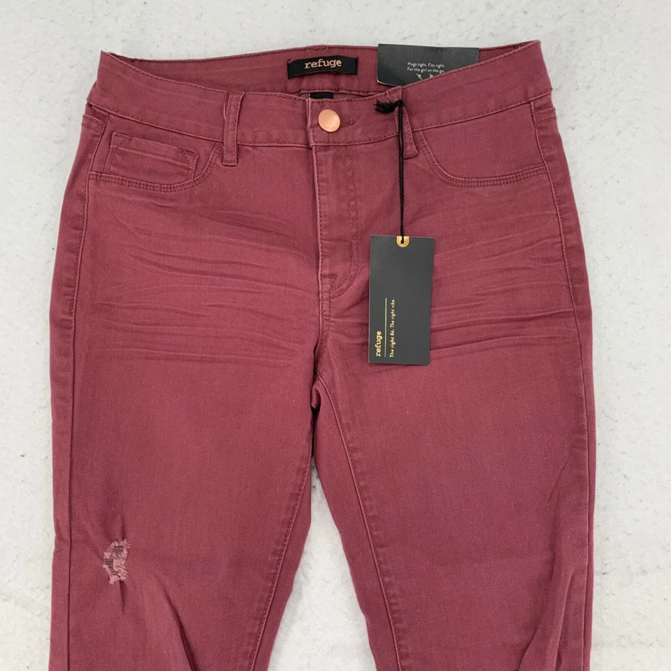 Leggings ajustados Refuge para mujer cómodos piel destruida envejecida baya talla 6 nuevos con etiquetas Foto 2 de 4