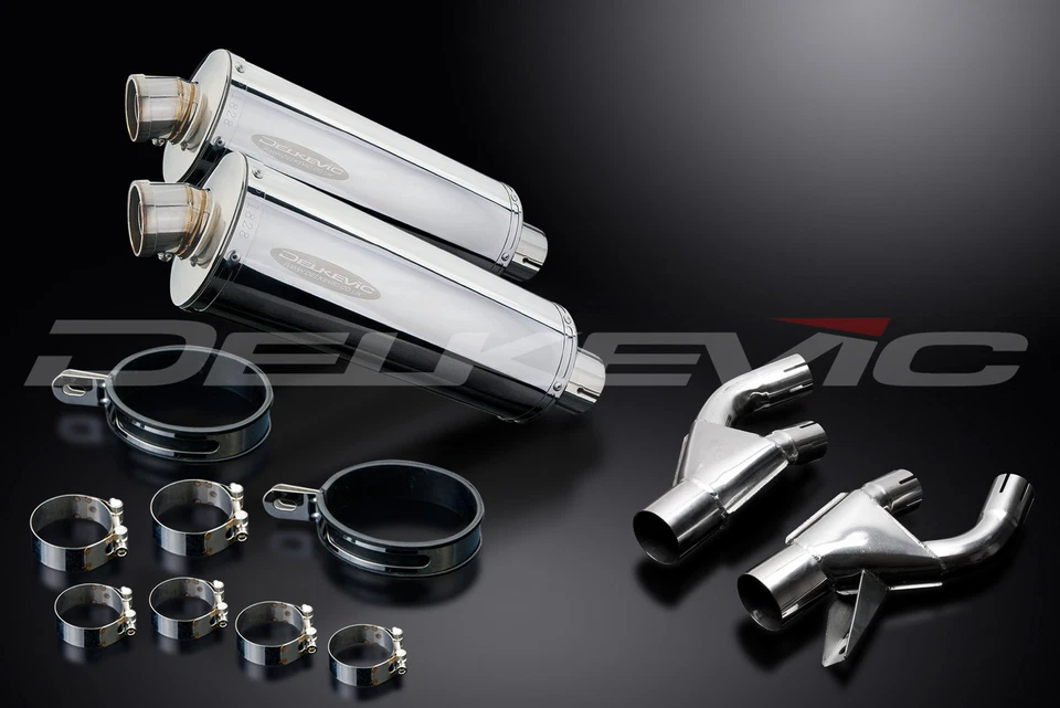 Yamaha VMX1200 V-Max 1984-2007 Kit de silenciador de escape ovalado de acero inoxidable deslizable de 14" Foto 3 de 4