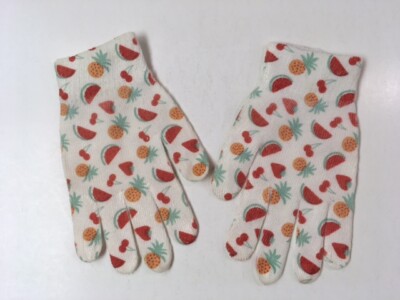 Decorative Woman's Cloth Gloves- Watermelon, Cherry, Pineapple, Strawberry 