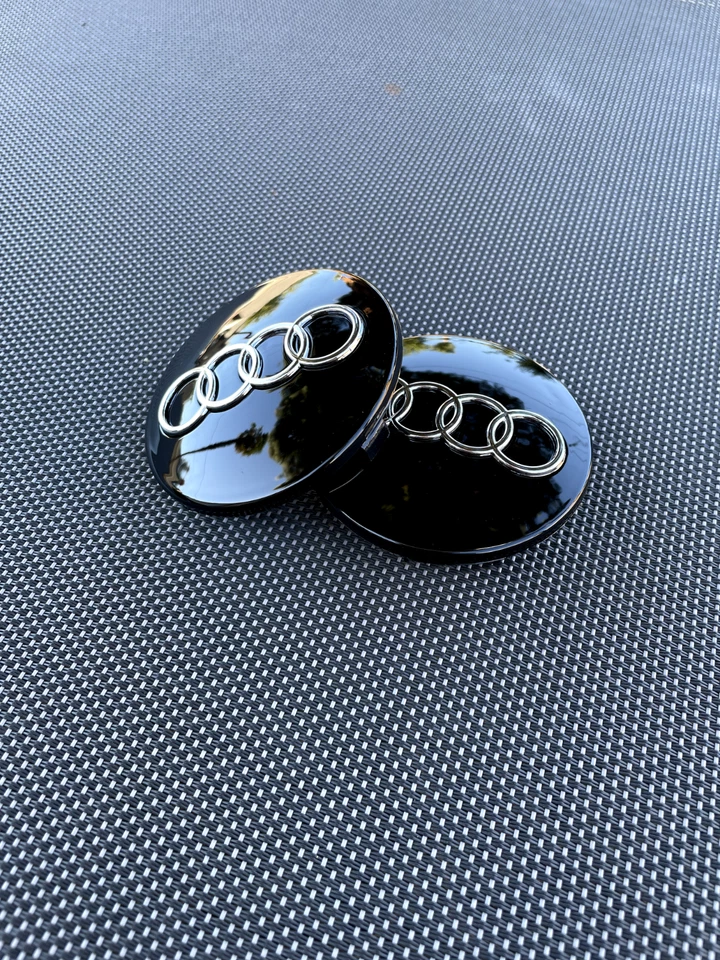 Tapacubos central llanta rueda AUDI 4X NEGRO 68 mm/2,68 pulgadas Foto 2 de 4