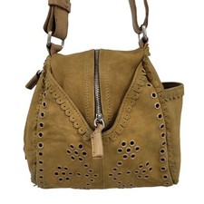 Vintage 90's Hogan Handbag Baguette Unique Rare Hippy Western Native Studded Tan