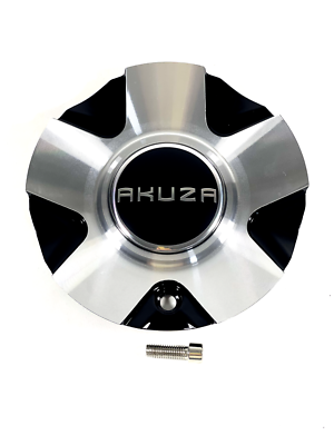 x4 Akuza Wheels Silver / Black Wheel Rim Center Cap # EMR0848-CAR