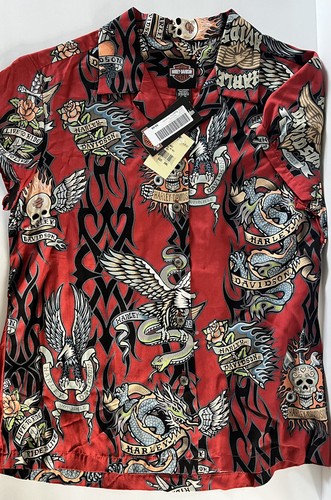 HARLEY DAVIDSON Tattoo Shirt Womens Small - Tori Richard - NEW WITH TAGS - 2009 - Picture 3 of 6