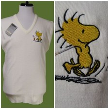 VTG NWT Mens Woodstock Peanuts M GOLF McBriar Sweater VEST Retro Grandpa Preppy