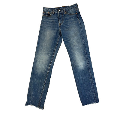 Womens Levi's Jeans Slim Fit Stretch Blue Wash White Oak Cone Denim W25 L27
