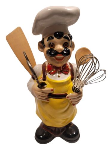 Vintage RARE Jolly Chef Kitchen Utensil Holder.