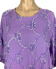 Tianello Embroidered Coton Tunic in Lilac  Small  Sale