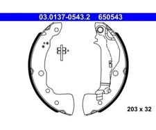 Brake Shoe Set ATE 03.0137-0543.2 for Nissan Micra V