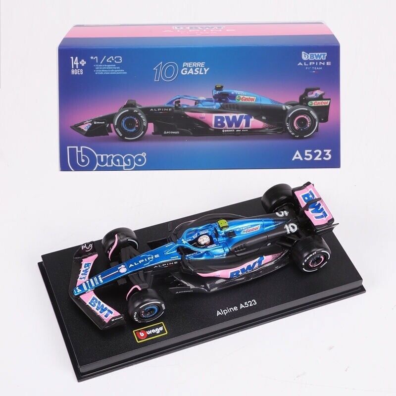 Bburago 1:43 2023 F1 A523 #10 Formula One Racing Sports Model Toy Metal Car