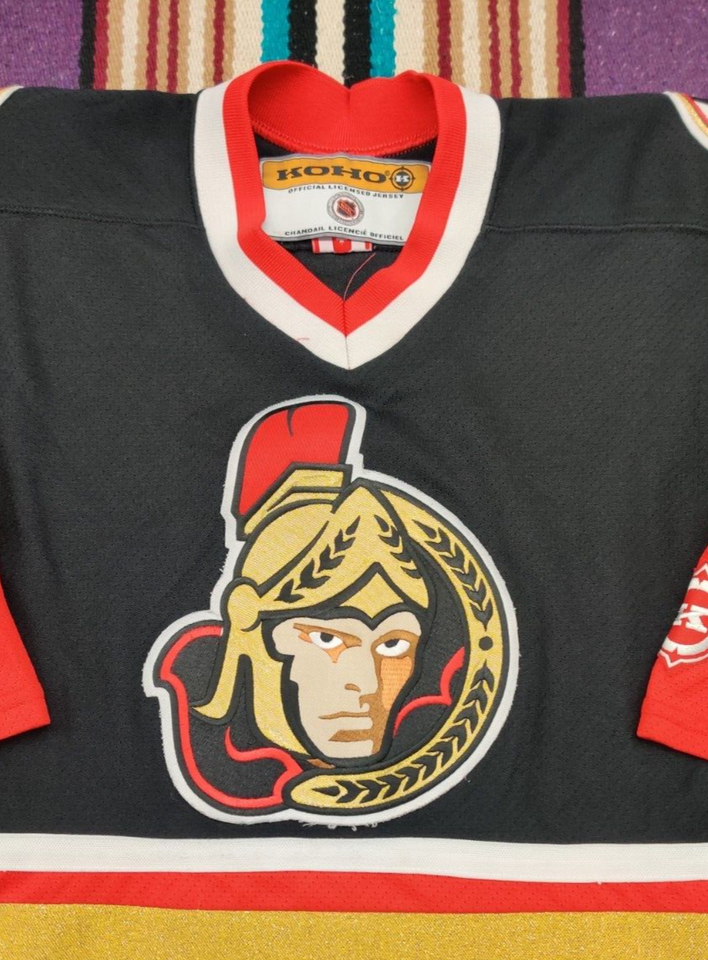 Vintage Ottawa Senators KOHO Hockey Jersey Youth Size Small Black Red