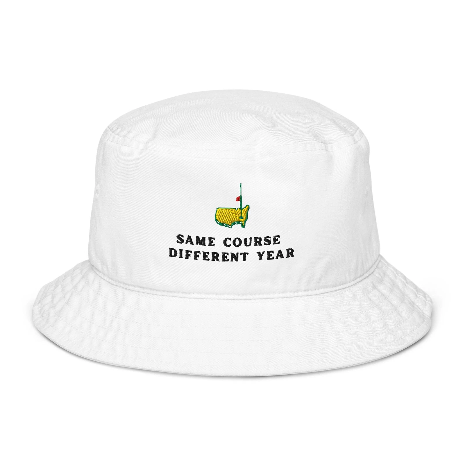 Same Course Different Year Golf Hat | Hole Masters | White Organic Bucket Hat