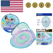 Baby Spring Float with Adjustable Canopy  UPF Sun Protection - Mermaid Design