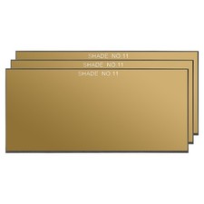 3pcs Gold Welding Glass Len Shade 11, 2" x 4.25" Helmet Filter Darkening Glass