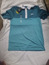 Image of Under Armour Mens Golf Block Polo Shirt Performance Sz Small  1377375-400