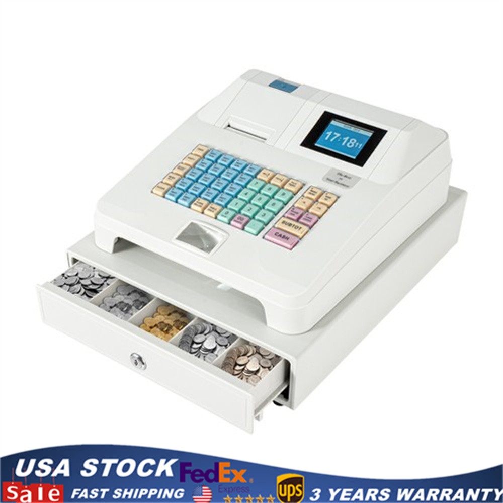 Electronic Cash Register With Drawer Box Digital LED Display Small