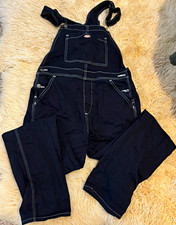 Dickies Black Twill Work Bib Overalls 98 Cotton 2 Elastane Unisex