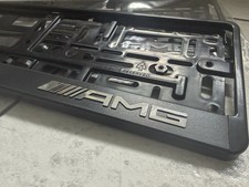 AMG Kennzeichenhalterung 2St. 3D Logo Silber Mercedes Benz