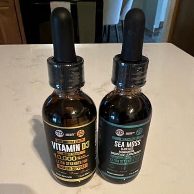 Herbify Vitamin D3 10,000 IU + Sea Moss Black Seed Liquid Drops, 2 fl oz