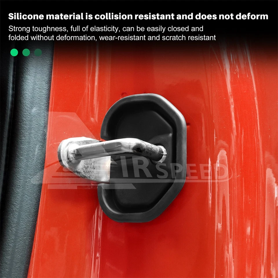 Cubierta protectora de cerradura de puerta de coche moldura de silicona negra para Fiat 500 Abarth Panda Qubo Foto 4 de 4