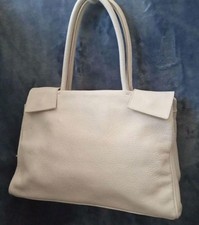 PRADA Vitello Dino White Handbag in White Leather BR0539 with Guarantee card