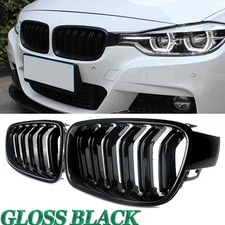 Glossy Black Front Kidney Grilles For BMW 3 Series F30 328i 335i F31 2012-2018
