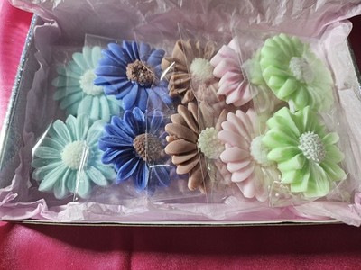 Ein Set stark gemischte duftende Blumenwachs Melts mit Geschenkbox