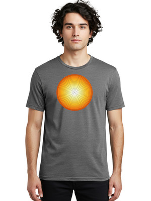 Gradient-Spiral Mens Graphic Tee, 100% Cotton, Casual Summer Wear
