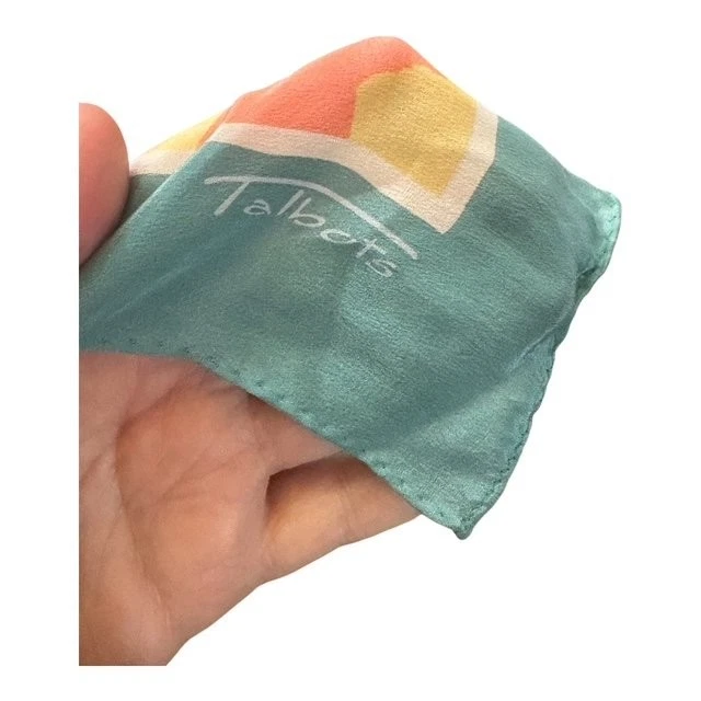 Bufanda envolvente de seda floral para mujer Talbots 33" pastel multicolor Foto 3 de 4