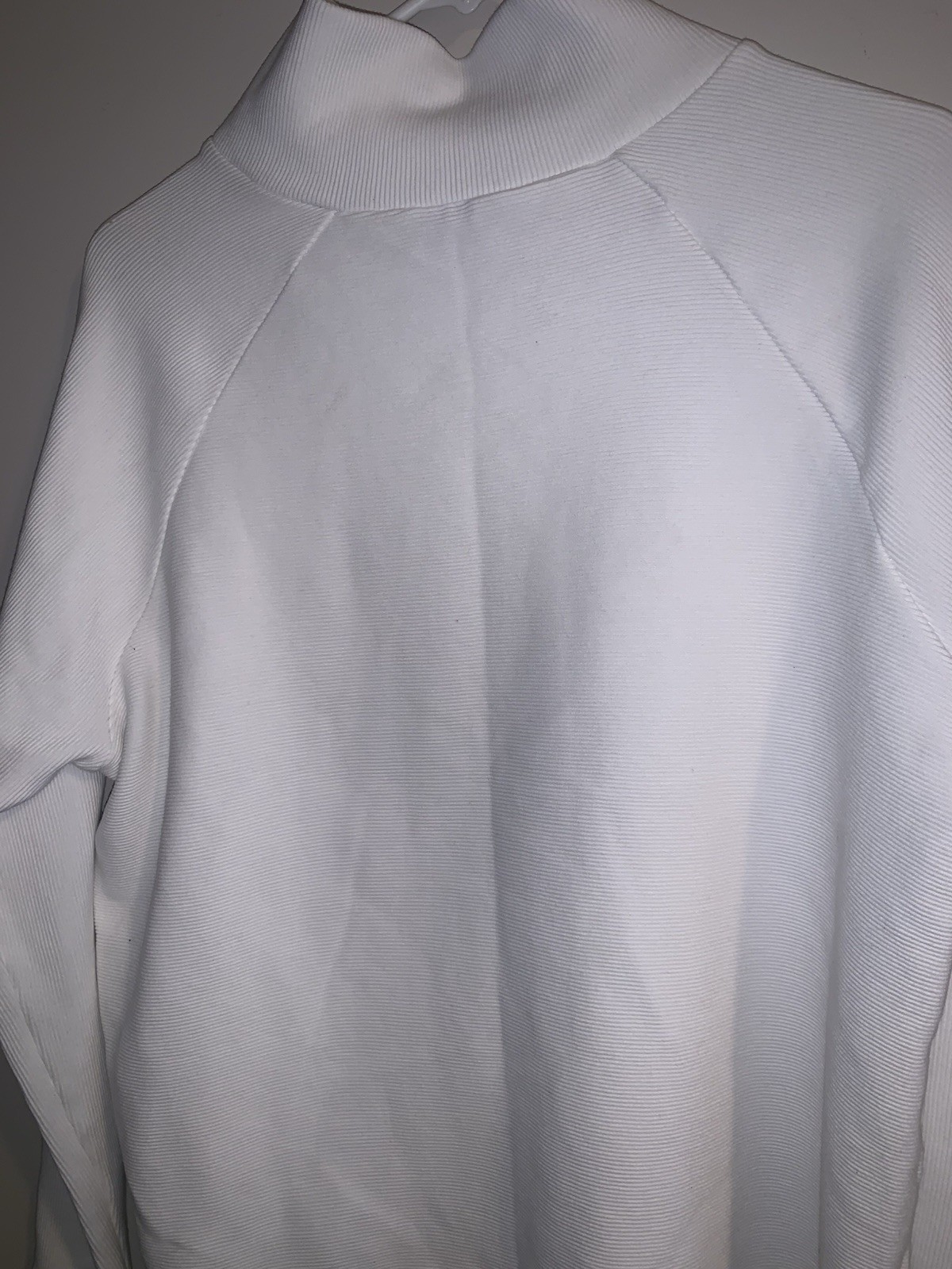 Marc New York White Mock Neck Button Accent Pullover Sweater Women’s Size L