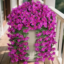 Artificial Bougainvillea Flowers Plants for Outdoors Decoration, 2 Pcs Faux Silk