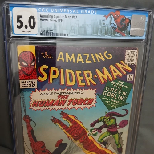 AMAZING SPIDER-MAN #17  CGC 5.0  WHITE PAGES  (1964)  TORCH AND GOBLIN