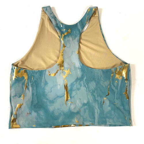 Old Navy Active Gold Paint Tank Top XL Multicolor Built In Bra Powersoft Go Dry - Picture 4 of 12