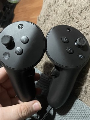 Meta Black Virtual Reality Controllers with Motion Sensors, Joystick, Buttons
