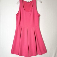 White Mark Sleeveless Dress Womens Sz 1XL Fit & Flare Pleated Knee Length Pink