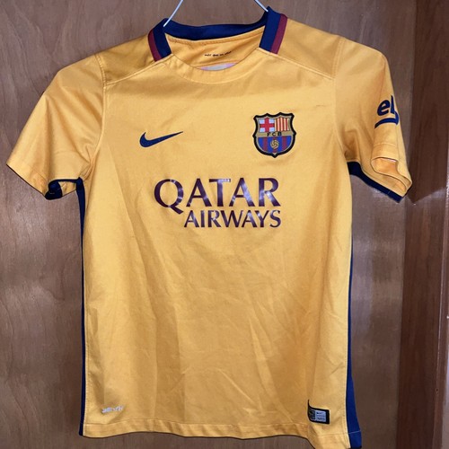 NIKE DRI FIT FC BARCELONA 2015/2016 AWAY #11 NEYMAR JR YOUTH L JERSEY (B68)