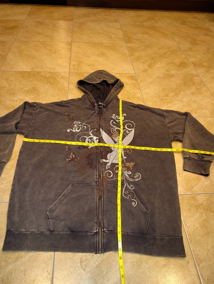Disney Tinkerbell Fairy Graphic Full Zip Hoodie Size XXL Big Size Check Pictures - Image 2 of 4